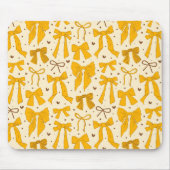 黄色お洒落の弓パターン マウスパッド (正面)