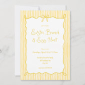 黄色お洒落イースターブランチ卵狩り招待状 招待状 (正面)
