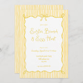 黄色お洒落イースターブランチ卵狩り招待状 招待状 (正面/裏面)