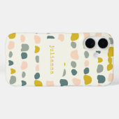 黄色お洒落灰色抽象芸術シェイプ名前をカスタムする Case-Mate iPhoneケース (裏面 (横))