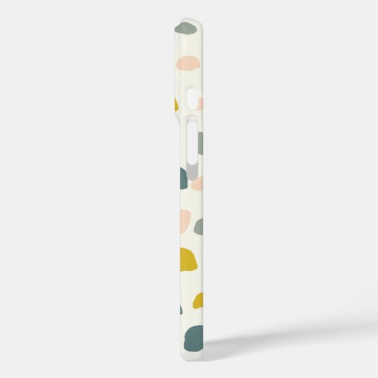 黄色お洒落灰色抽象芸術シェイプ名前をカスタムする Case-Mate iPhoneケース (裏面 / 左)