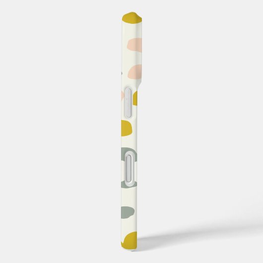 黄色お洒落灰色抽象芸術シェイプ名前をカスタムする Case-Mate iPhoneケース (裏面 / 右)