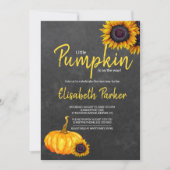 黄色かぼちゃヒマワリ黒板ベビーシャワー 招待状 (正面)