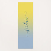 黄色からミニマルライトブルーのグラデーションスクリプト名 ヨガマット (正面)