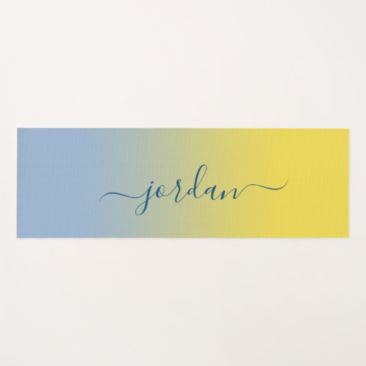 黄色からミニマルライトブルーのグラデーションスクリプト名 ヨガマット (正面(横))
