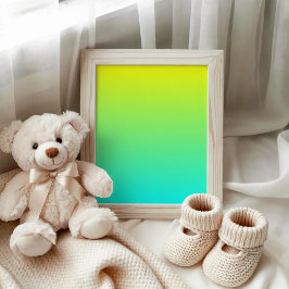 黄色から水色グラデーション ポスター