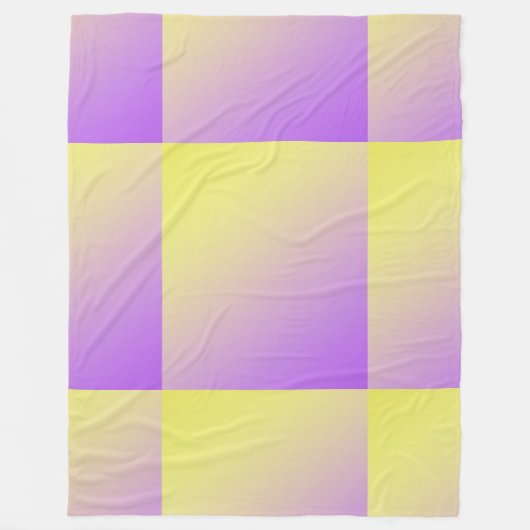 黄色から紫のグラデーション抽象芸術 フリースブランケット (正面)