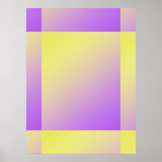 黄色から紫のグラデーション抽象芸術 ポスター (正面)