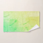 黄色から緑のタイグラデーションプ バスタオルセット (ハンドタオル)