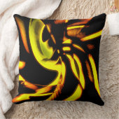 黄色から茶色の湾曲した斑点を持つデジタル木質 クッション (ブランケット)