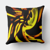 黄色から茶色の湾曲した斑点を持つデジタル木質 クッション (裏面)