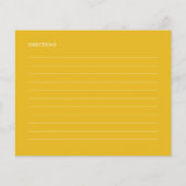 黄色かわいいカスタムカップルのシャワーレシピカード (裏面)