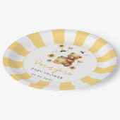 黄色かわいいクマ蜂蜜の男の赤ちゃんシャワー ペーパープレート (アングル)