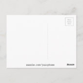 黄色かわいいパイナップルモダンシンプルのラインアート ポストカード (裏面)