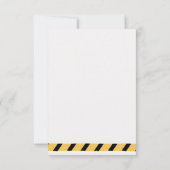 黄色かわいい建築トラックボーイズ2nd誕生日 サンキューカード (裏面)