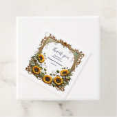 黄色かわいらしいヒマワリ結婚と枠 フェイバータグ (インサイチュ)