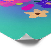 黄色かわいらしとピンクの花カスタマイズよ ポスター (角)