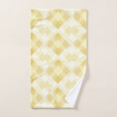 黄色かわいらしの幾何学的ダイヤモンドパターン バスタオルセット (ハンドタオル)