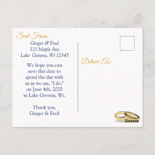 黄色かわいらしの水仙の花の日付を保存 ポストカード (裏面)