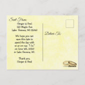 黄色かわいらしの水仙の花の日付を保存 ポストカード (裏面)