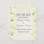 黄色かわいらしの淡い色のフローラは日付を保存 案内ポストカード (正面/裏面)