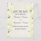 黄色かわいらしの淡い色のフローラは日付を保存 案内ポストカード (正面)