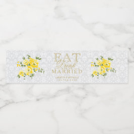 黄色かわいらしの花食べは、飲み物と食べ物結婚した ペットボトルラベル