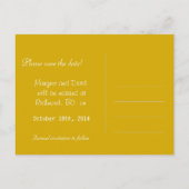 黄色かわいらしの野生の花のタンポポ保存日付 案内ポストカード (裏面)