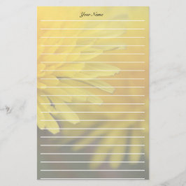 黄色かわいらしの野生の花のタンポポ 便箋