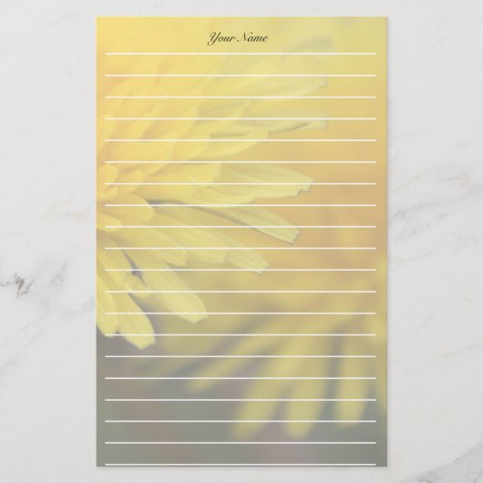 黄色かわいらしの野生の花のタンポポ 便箋 (正面)