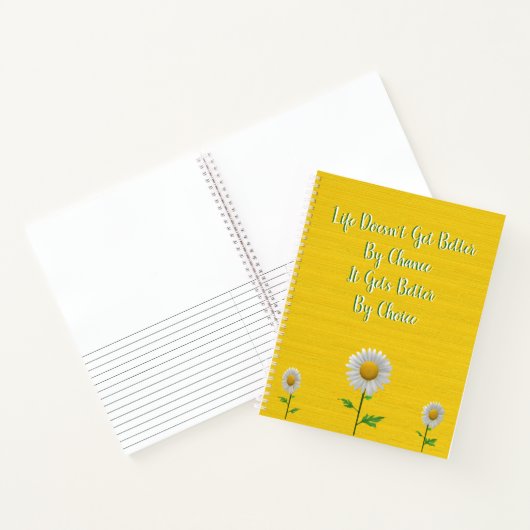 黄色かわいらしひまわり生命引用文作家 ノートブック (内部)
