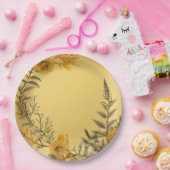 黄色かわいらしタンポポ ペーパープレート (パーティー)