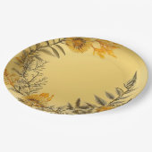 黄色かわいらしタンポポ ペーパープレート (アングル)