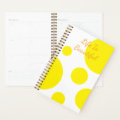 黄色かわいらしプランナーサークルの生活が美しい プランナー手帳 (ディスプレー)