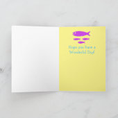 黄色かわいらし人魚ハッピーバースデーカード カード (内部)