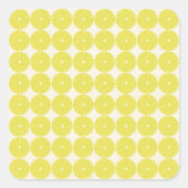 黄色かわいらし円サマーシトラスのテクスチャディスク スクエアシール (正面)