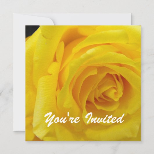 黄色かわいらし結婚のバラ空白のの花のパーティー 招待状 (裏面)