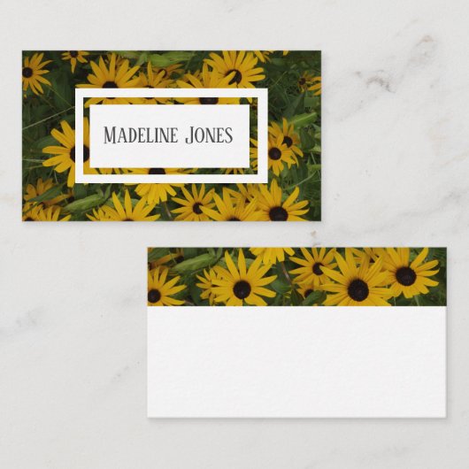 黄色かわいらし花自然撮カスタム影 名刺 (正面/裏面)