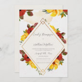 黄色かわいらし赤素朴水カラーフローラ結婚 (正面/裏面)