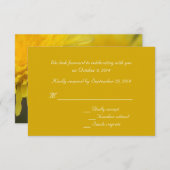 黄色かわいらし野生の花タンポポ結婚式RSVP 招待状 (正面/裏面)