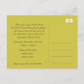 黄色かわいらし野花タンポポブライダルシャワー インビテーションポストカード (裏面)