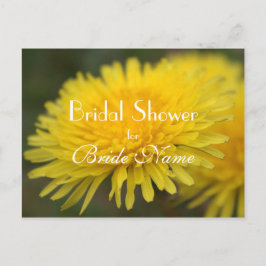 黄色かわいらし野花タンポポブライダルシャワー インビテーションポストカード