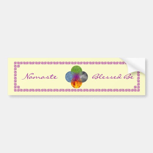 -黄色があることの車輪 バンパーステッカー (正面)