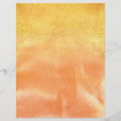 黄色がかったオレンジ色の水カラー抽象芸術紙 (正面)