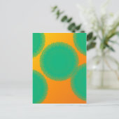 黄色がかったオレンジ色の緑の円 ポストカード (スタンド正面)