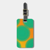 黄色がかったオレンジ色の緑の円 ラゲッジタグ (正面縦)