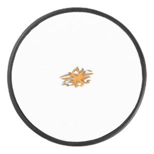 黄色がかったオレンジ、オレンジ色の黄色の装飾 アイスホッケーパック