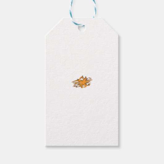 黄色がかったオレンジ、オレンジ色の黄色の装飾 ギフトタグ (正面)