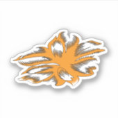 黄色がかったオレンジ、オレンジ色の黄色の装飾 シール (正面)