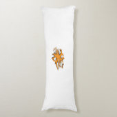 黄色がかったオレンジ、オレンジ色の黄色の装飾 ボディピロー (正面縦)